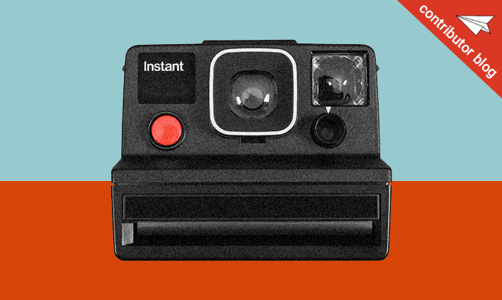 Instant polaroid camera to signify marketing courses