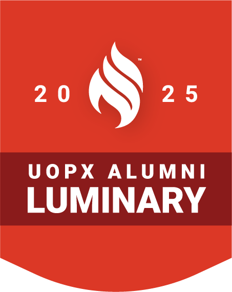2025 UOPX Alumni Luminary logo