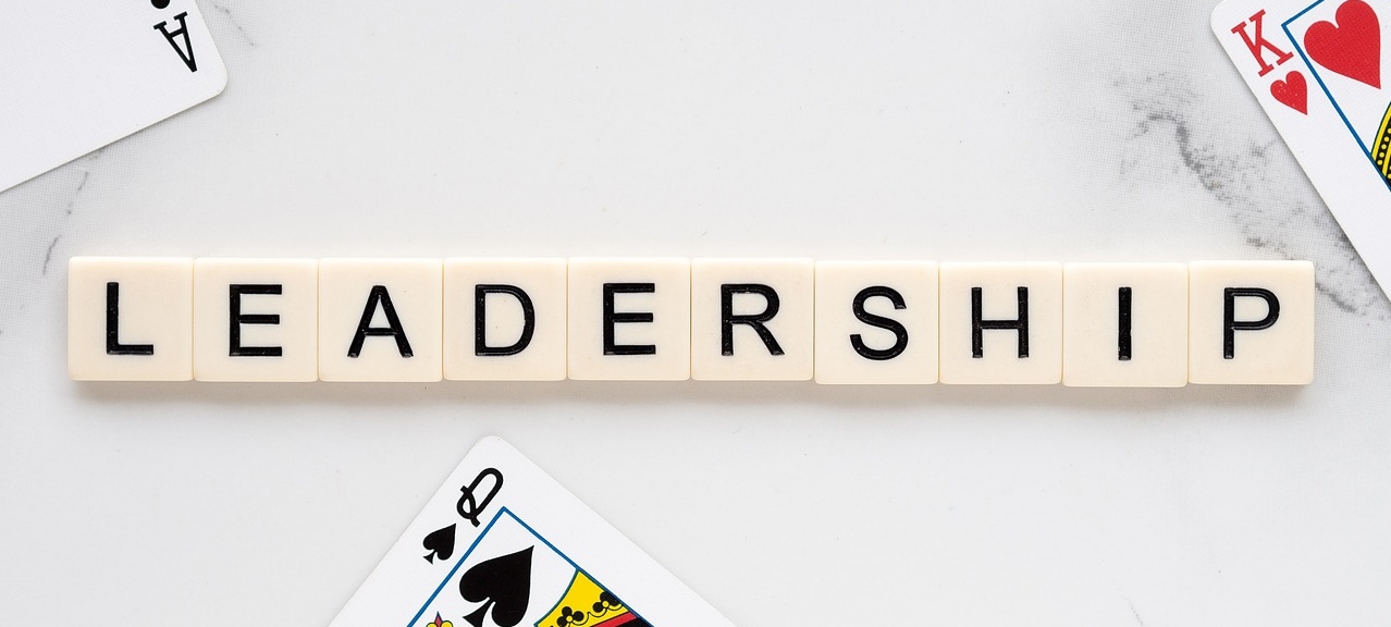 The words leadership spelled out in blocks